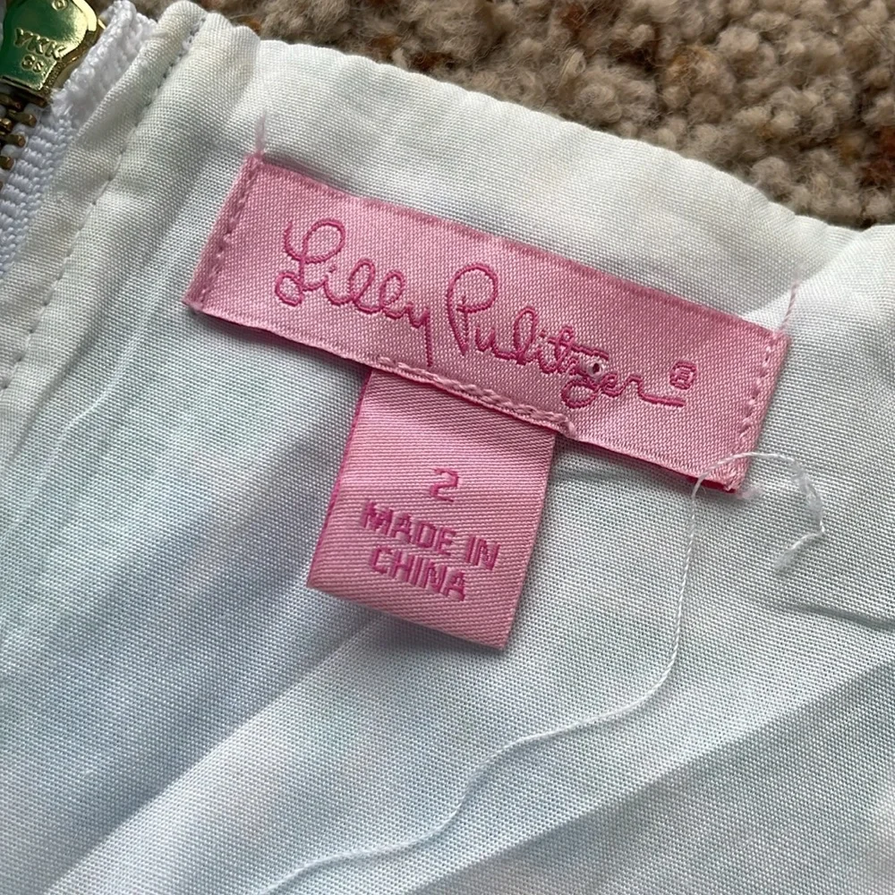 Lilly Pulitzer Floral Blue and Green mini dress size 2 - Picture 7 of 8
